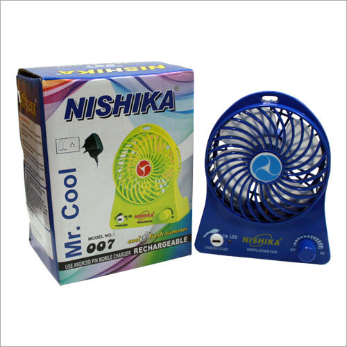 Portable Rechargeable Fan - Plastic, 10x8x4 cm | 2000mAh Battery, 3 Speed Levels, Compact, Lightweight, Quiet Operation, USB Charging
