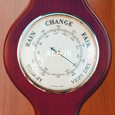 White And Red Aneroid Barometer