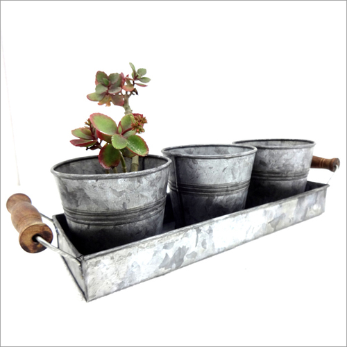 Galvanized Succulent Pots