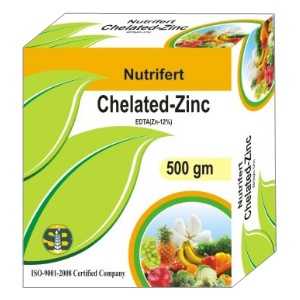 Nutrifert Chelated Zink - Chelated Zinc Powder 500 gm, Water-Soluble | Soil/Foliar Application, Cold Tolerance, pH Balance, Chlorophyll Production