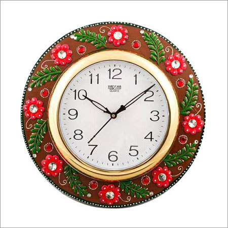 Wall Clock - Glass & Wood 12 Inches Diameter Brown | Accurate Timekeeping Durable Materials Elegant Design Easy Installation Stylish Decor