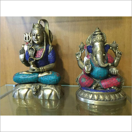 Metal Lord Shiva Ganesha Statue