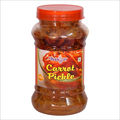Carrot Pickle - Glass Jar, 500g Capacity, Vibrant Orange Color | Natural Ingredients, Great for Digestion, Delectable Aroma and Taste, Long Shelf Life