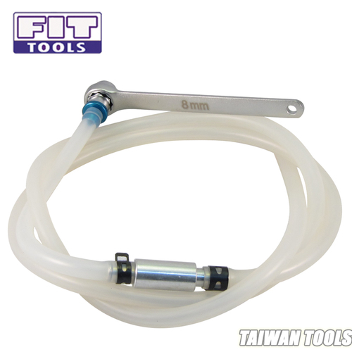 FIT TOOLS Mini 8mm Brake Fluid Clutch Bleeder Hose with 12 Point Wrench andCheck Valve