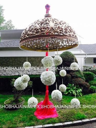 Brown And Off White Decorative Fiber Dome