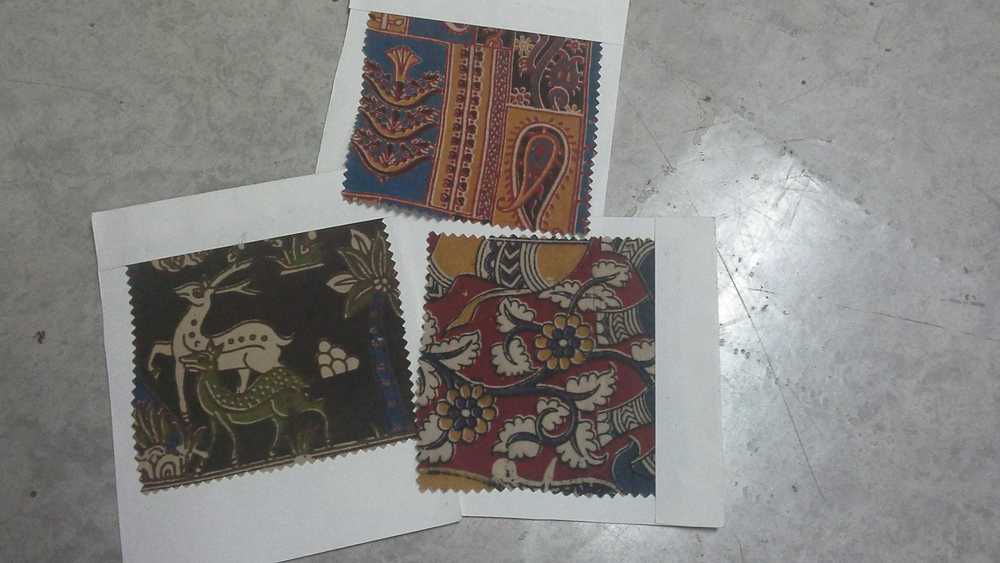 Block printed kalamkari fabric