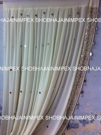 Hand Embroidered Curtains - Color: Cream