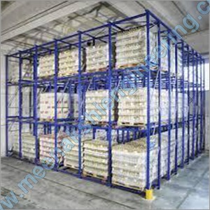 Pallet Storage System - Stainless Steel, Royal Blue Painted, Double-Sided Supermarket Rack | Sturdy Design for Heavy and Light Goods Storage