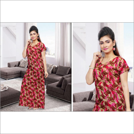 Ladies Cotton Half Sleeves Nighty
