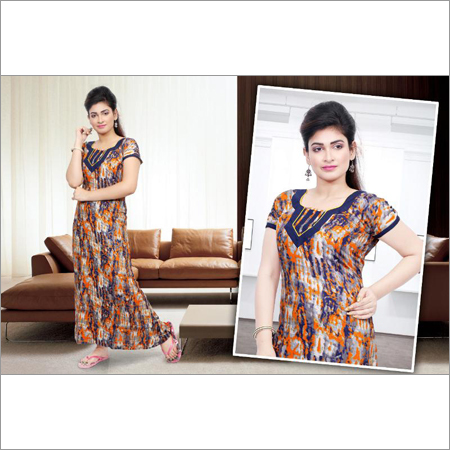 Ladies Round Neck Cotton Nighty