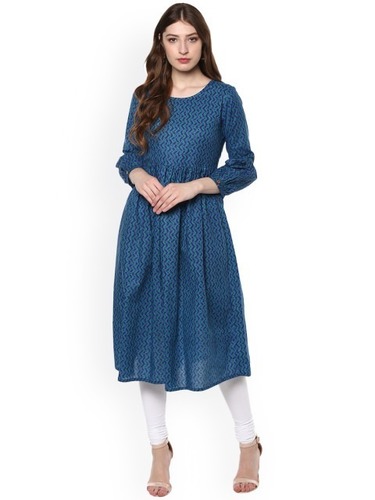 Cotton Slub Jaipuri Print Kurti Cotton Slub Jaipuri Print Kurti
