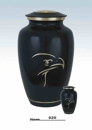 Brass Urn With Eagle Print