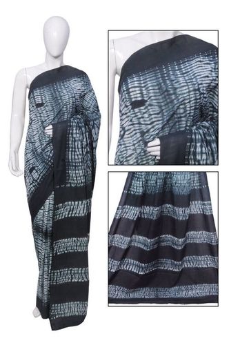 Black Shibori Hand Print Sarees
