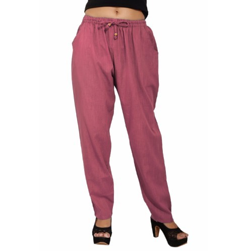 Maroon Cotton Plain Casual Wear Trouser