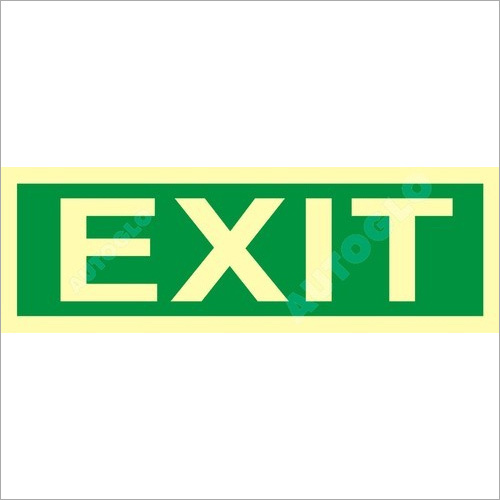 Green Photoluminescent Exit Signage
