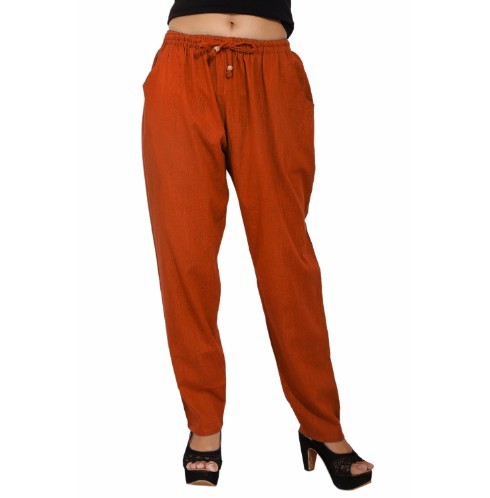 Ladies Harem Pants - Cotton, 39 Inch Length, Red | Plus Size, Washable, Double Pockets, Regular Fit, Casual Style