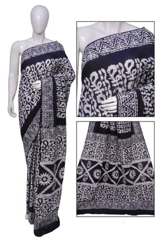 Silk Black Printed Sarees