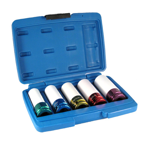FIT TOOLS 5 PCS 1/2 " Protective Wheel CR-MO Deep Color Sockets Kit