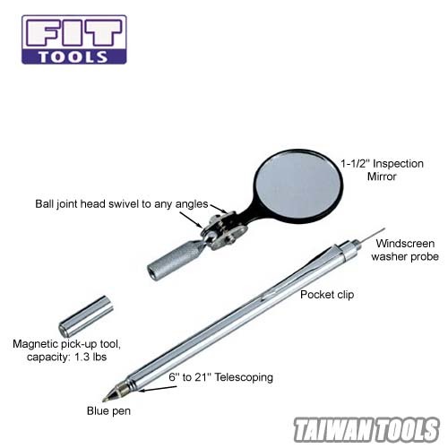 FIT TOOLS 4 In 1 Magnetic Telescopic Inspection Mirror