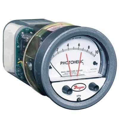 Dwyer 3002MRS Photohelic, Switch/Gauge 0 to 2 in W.C