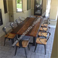 Machine Made Metal Dining Set With Wooden