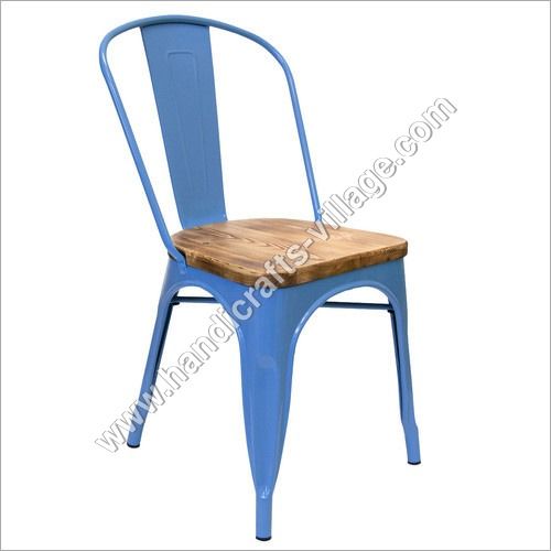 Machine Made Light Blue Color Metal Chair