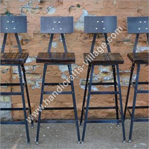 Polished Wooden Bar Stool