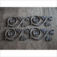 Cast Iron Ornament - 12x6 Inches, Black Finish | Attractive Vine Design, Perfectly Polished, 2-piece Set For Railings And Fences