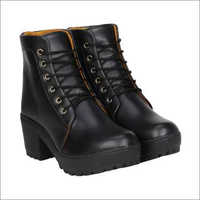 Women High Ankle Black Boots