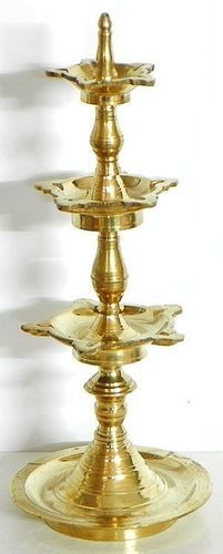 Gold Five Faced Three Layer Oil Brass Lamp