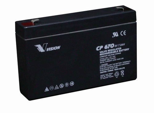 Vision 6V, 7AH Sealed Lead Acid Battery, CP-670