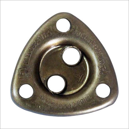 2 Hole Triangle Brass Cup - Brass, 15-25mm, Unpolished, Durable, Precise Holes, Secure Mounting