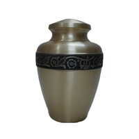 Avelon Pewted Brass Urn - 10 Inch / 6 Inch Width | Modern Arts Style, Engraved Finish, Indian Design, 2.2 Kg Volume