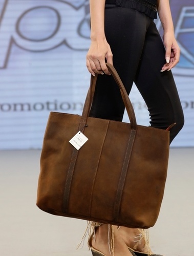 Brown Large Leather Tote Carry Bag