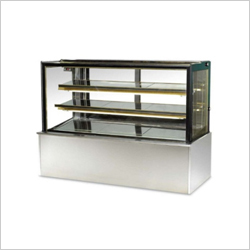 Square Glass Display Counter - Stainless Steel, 500 Litre Capacity | Fully Automatic, Silver Finish