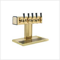 Beer Dispenser System - Stainless Steel, Large Size, Golden Color - Modern Rectangular Design, Weighs 1.6 Kg