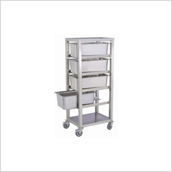 Food Pan Service Trolley - Stainless Steel, 500 Litre Capacity, Silver Color | Fully Automatic, 50-100 Kilograms Weight