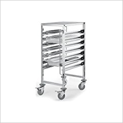 GN Pan Trolley - Stainless Steel, 500 Litre Capacity , Fully Automatic, Silver Finish, Lightweight 20-50 Kg