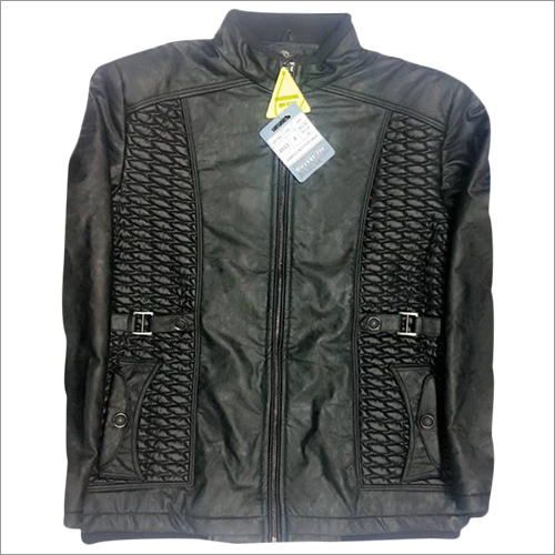 Leather Jacket - Customized Size, Black Color | Breathable, Dry Cleanable, Women's Hoodie Style, Double Pockets, Full Sleeves for Winter Warmth