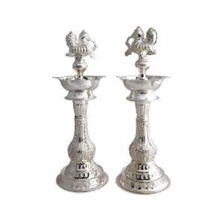 Silver Hamsa Nakashi Lamp - 2 Pieces