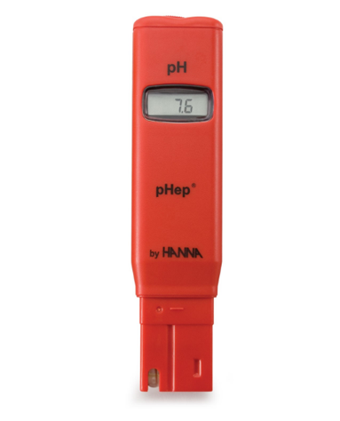 pH Tester - Plastic, 175 x 41 x 23 mm, Red | Renewable Junction, 700 Hour Battery Life, Easy Two-Point Calibration, 0.1 pH Accuracy