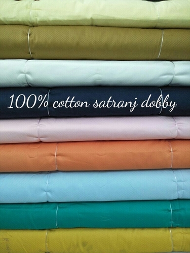 Shirting Cotton Satranj Dobby Fabric 58'