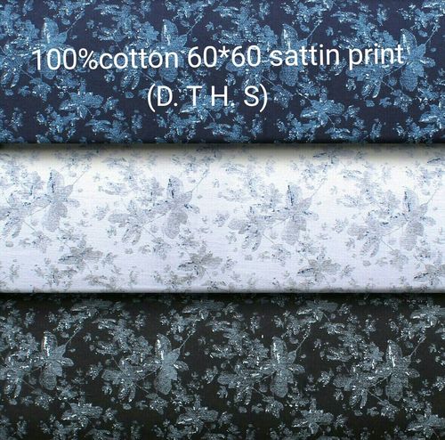Shirting Satin Printed Fabric (D.T.H.S) 58'