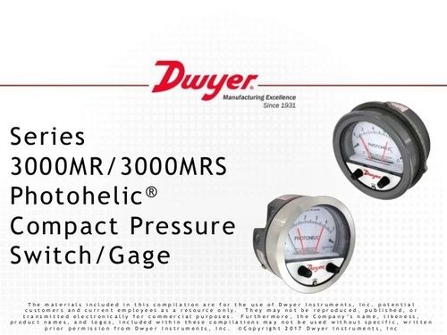 Dwyer 3000MR Photohelic Switch/Gauge 0 to 6 MM