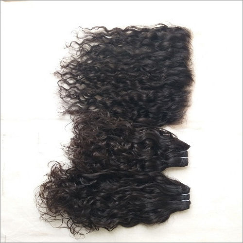 Natural Curly Bundles with matching  Frontal 13x4 Transparent lace