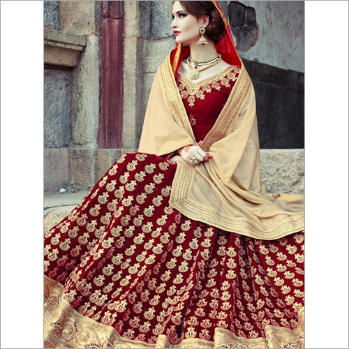 Red Velvet Lehenga Choli
