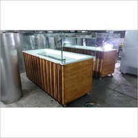 Wooden Display Counter With Storage