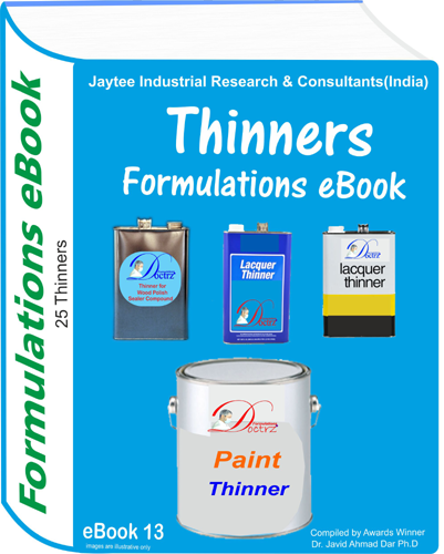 Thinners Manufacturing Formulations eBook - Comprehensive Guide to Acrylic, Cellulose, Synthetic & Lacquer Thinner Types, Ideal for Paint and Wood Polish Manufacturing