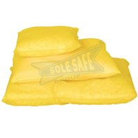 Chemical Absorbent Pillow - Polypropylene, 10x10 Inches, Yellow | 98% Fluid Retention, Easy Storage, Custom Sizes Available, 10-13 Times Absorption