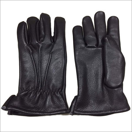 Leather Driving Gloves - Cowhide Leather, Medium, Black | Durable, Soft Lining, Reinforced Stitching, Winter Warmth, Easy On/Off